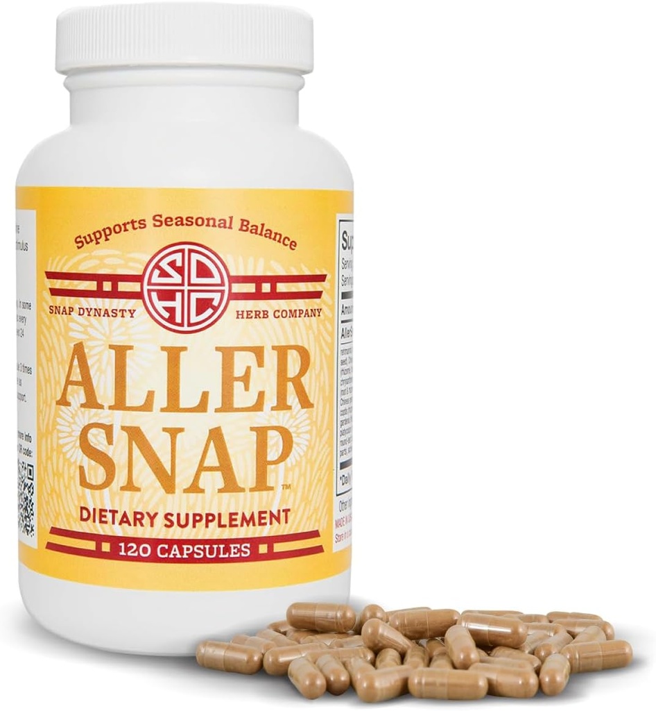Snap Dynasty Aller Snap - 120ct Kapsułki, Opakowanie 1 - Wsparcie sezonowe na bazie roślin dla zdrowej odpowiedzi histaminy, Suplement wsparcia histaminy, Brak objawów