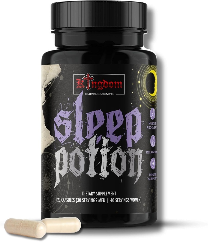 Eliksir senny, Bezpłatne Melatoniny Wspomaganie snu Kapsułki 120 Hrabia, Magnezu Glicynian L- Theanine Cynk Glicynian Rumianek Jujube Nasienie Lemon Balm, 30 do 40 Służenia, Gluten Free