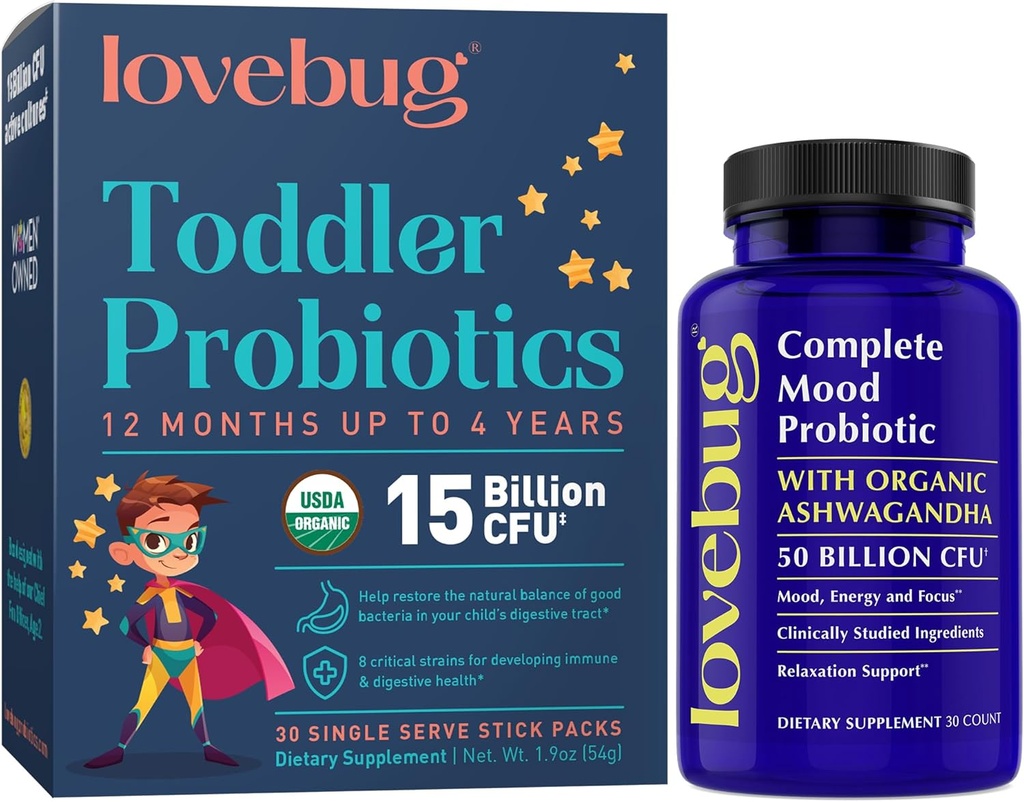 LOVEBUG Uspokójcie mamusię i Toddler Probiotyczny Pasek