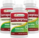 Najlepsi naturalni Serrapeptaza 40000 SPU 90 Vcaps (90 Liczba (Opakowanie po 3))