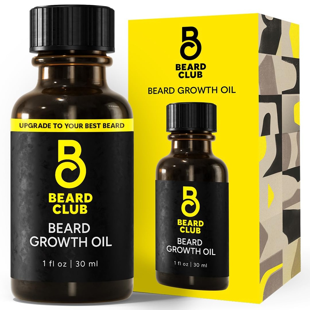 Beard Club - Beard Growth Serum with Natural Castor, Coconut and Avocado to Grow a Thicker, Fuller Beard, Fill in Patches and Stimulate Healthier Facial Hair Growth