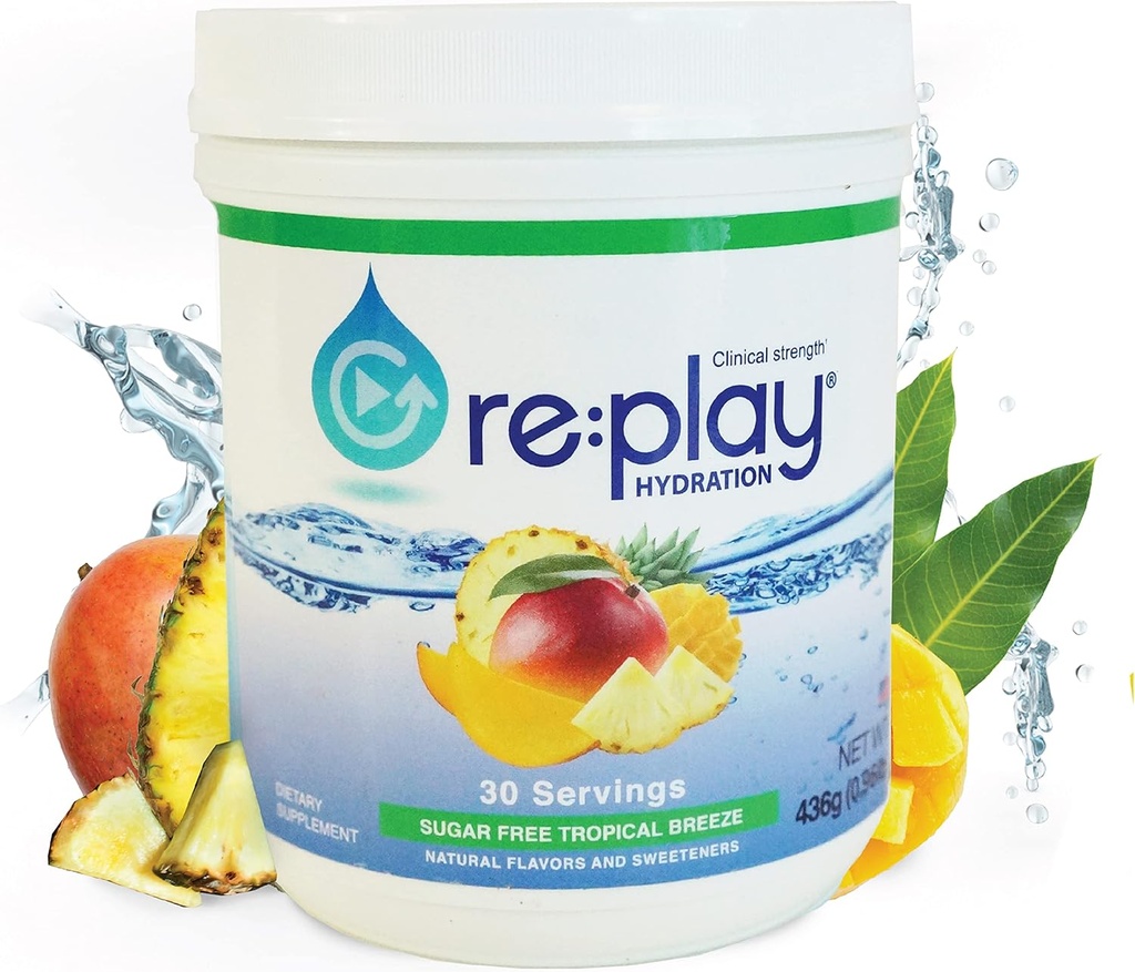 Re: Zagraj w proszku do nawadniania napojów, cukier wolny Tropical Breeze - 436g wanna, 30 Służenie