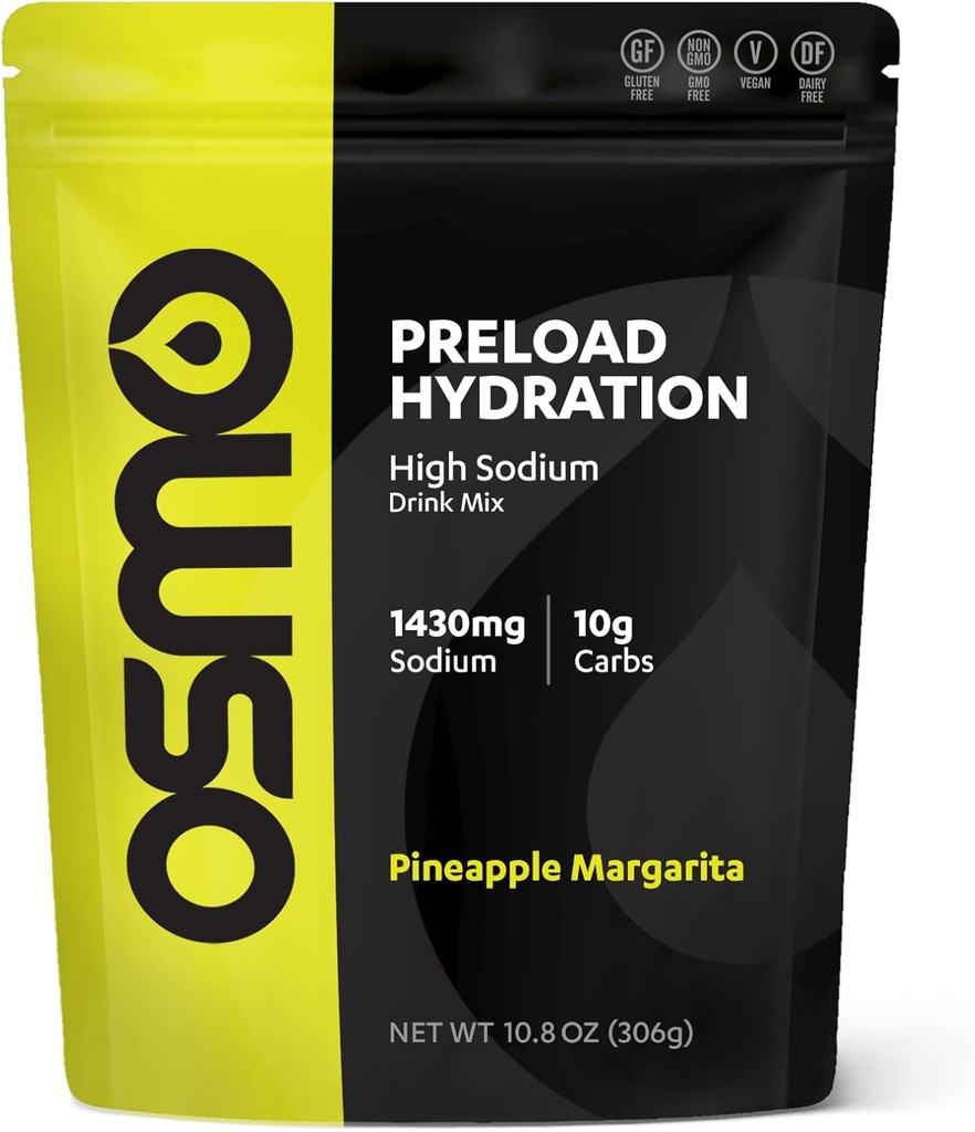 Osmo Preload Hydration Pre Workout Pouch - Zawiera wysoki dwuwęglan sodu, Magnez, Potas, węglowodory i witaminy, Cukier trzcinowy, Krampy Beat & Odwodnienie - Pouch