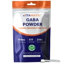 Vitamatic Gamma Acid Aminobutyric Proszek 750 mg na serwowanie - 250 gramów - również nazywany GABA - 333 Służenia