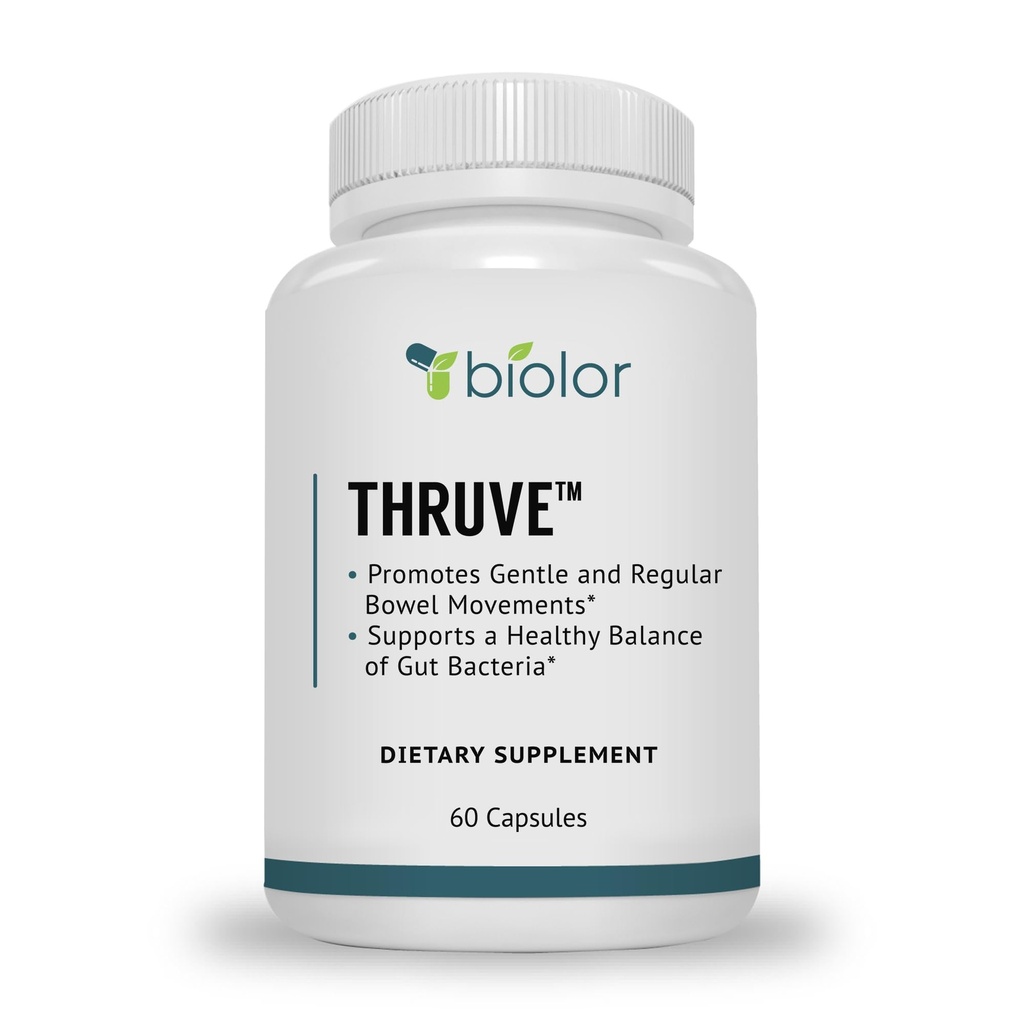 Thruve Długoterminowe Zaparcia Suplement Ulgi - Probiotyki, Prebiotyki, Naturalne Laksogeny i Włókna Wszystko w Easy do Połknięcia Kapsułki - Najlepszy Herbal Laxative Suplement dla Zaparcia - 60 Pigułki