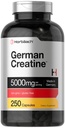 Horbaach Niemiecki Monohydrat kreatyny 124; 5000mg 124; 250 Kapsułki proszku 124; Nie-GMO & Gluten