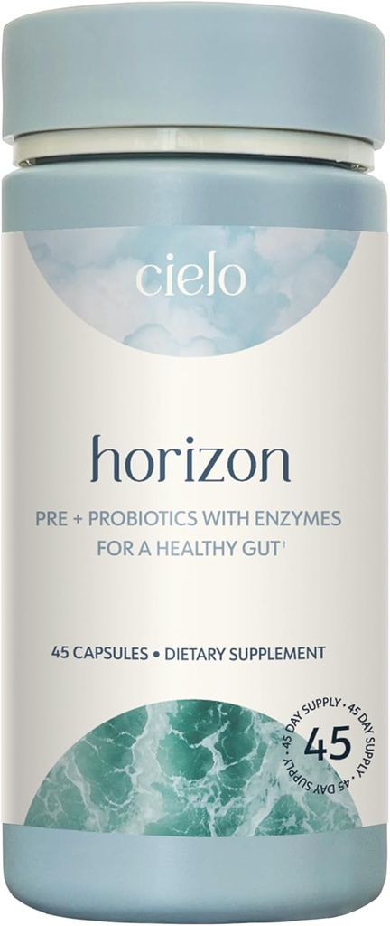 Cielo Daily Horizon Prebiotyka - Probiotyka dla mężczyzn i kobiet - Dzienna Probiotyka 20 Miliard CFU dla dorosłych Gut Health - Zawiera Digestive Enzymes Mieszanka do trawienia składników odżywczych (45 Day Supply)