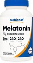 Nutricost Melatonin 5 mg, 240 kapsułki - 5 mg na Podawanie, Non- GMO, Gluten Free