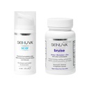 Skinuva ® Scar (1 oz) & Bruise (14 kapsułek) - Zaawansowany Krem silikonowy z czynnikami wzrostu i Homeopatic Bruise Remedy z Arnica, Bromelain & Zinc