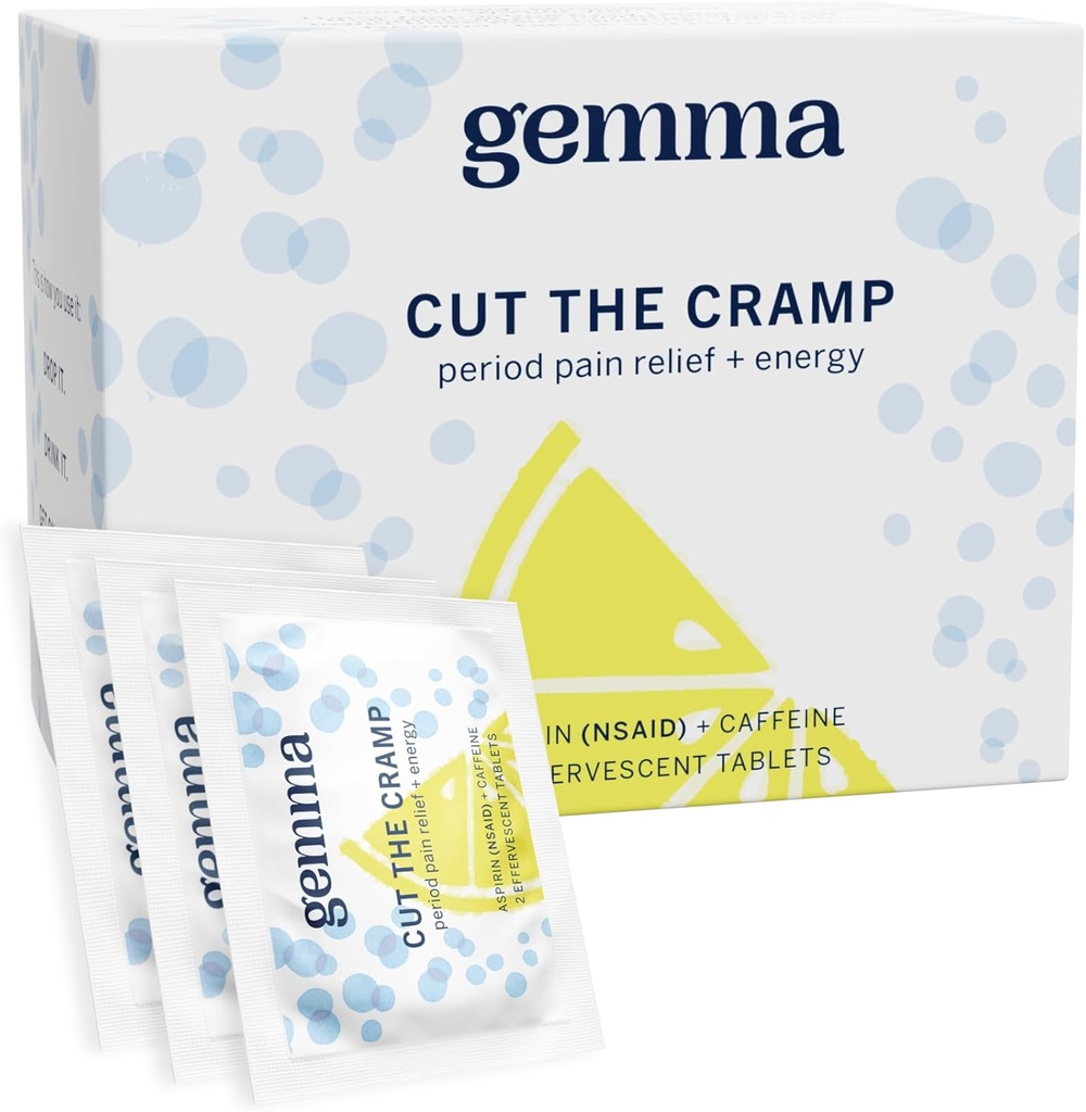 Gemma Cut The Cramp - Szybkie menstruacyjne skurcze i okres ból Relief - Wieloobjawowe formuła traktuje skurcze menstruacyjne, Zmęczenie, wzdęcia, Ból głowy w 15 Minut