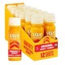 Vive Organic Immune Support Shot, Cold- Pressed Ginger, Turmeric, & Echinacea, Gluten Free, Wegan, Immunitet Boost Original, 2 Fl Oz (Opakowanie 12)