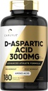 Carlyle D Aspartic Acid Capsules 3000mg < 124; 180 Hrabia < 124; DAA Suplement dla mężczyzn i kobiet 124; Advanced Athlete Formula < 124; Non - GMO & Gluten Free