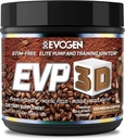 Evogen EVP 3D - Stim Free Pre Workout Proszek dla mężczyzn i kobiet 124; Sugar Free Non Stim Precuting z Beta Alanine i Creatine for Energy & Pump Budapest 124; Iced Mocha Kawa 124; 40 Służenie