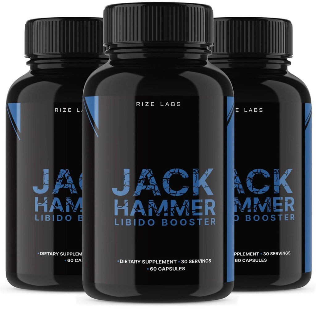 rize labs - Jack Hammer Libido Booster Supplement for Men, Powerful All Natural Formula to Improve Performance (180 Capsules)