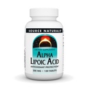 Źródło Naturals Alpha Lipoic Acid 200 mg wspomaga zdrowe metabolizm cukru, czynność wątroby i wytwarzanie energii - 120 tabletek