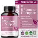 Pure D Mannose Kapsułki 1000mg Per Serve - Szybkie działanie UTI Wsparcie - Urynary Tract Cleanse & Bladder Health - Żurawina, D- Mannose, Dandelion, Kwiat Hibiscus - 60 Kapsle Veggie