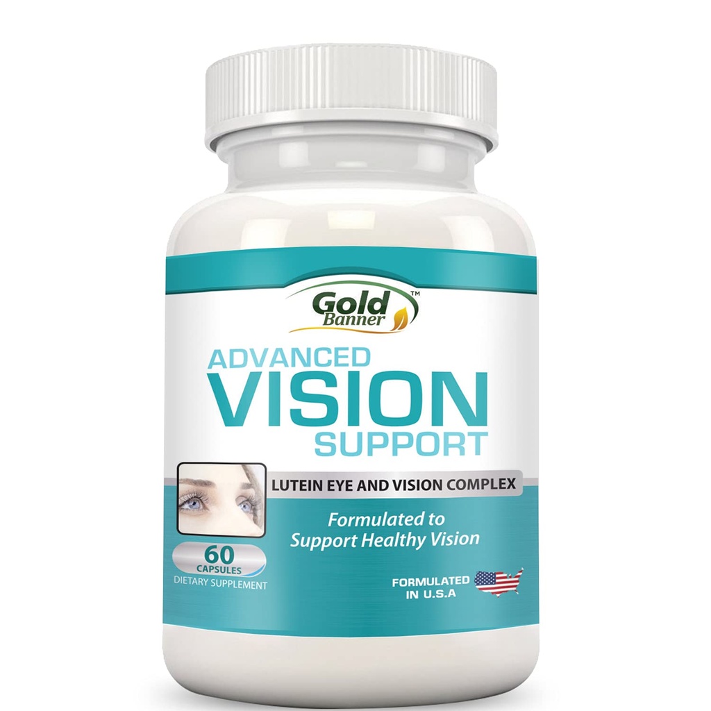 Advanced Vision Support - Lutein Eye & Vision Complex with Lutein, Bilberry, Cynk, Graveseed & Essential Vitamin - Wszystkie naturalne kapsułki Retina dla zdrowia oczu - Made in USA