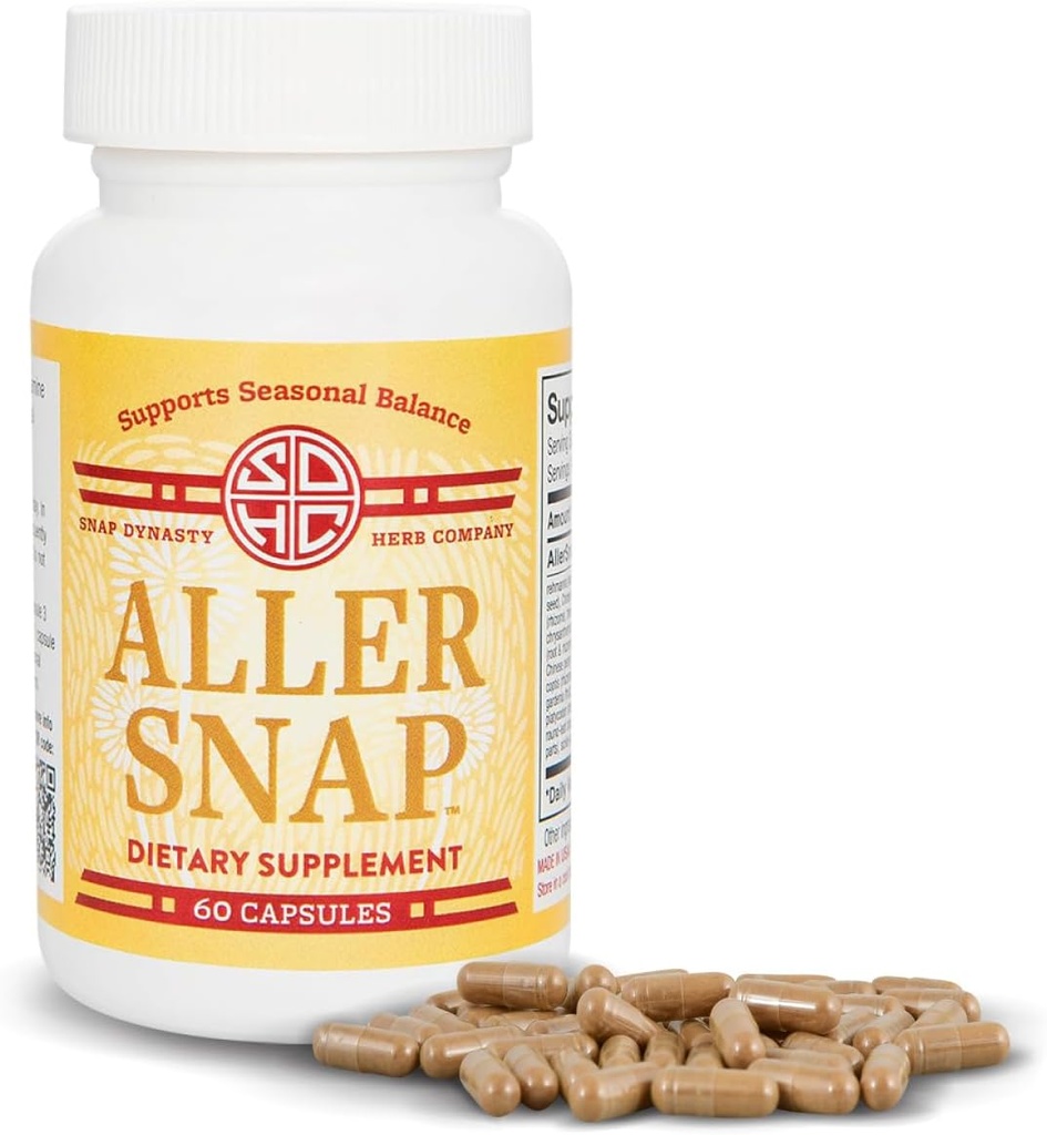 Snap Dynasty Aller Snap - 60ct Kapsułki, Opakowanie 1 - Wsparcie sezonowe na bazie roślin dla zdrowej odpowiedzi histaminy, Suplement wsparcia histaminy, Brak objawów
