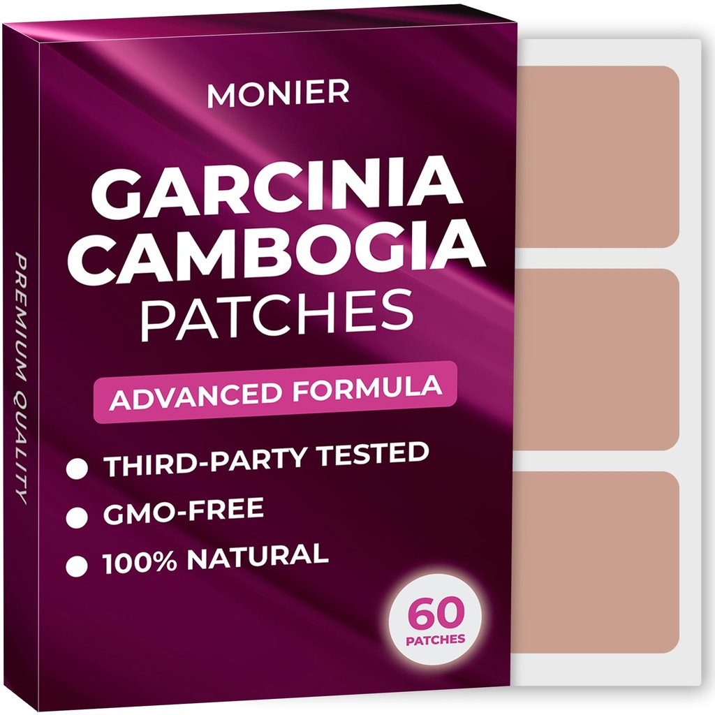 MONIER Garcinia Cambogia Patches (Pack of 60) - 100% Natural Patch for Women and Men - z B12 & Potasu - Energia, Focus & Body Support - Wzmocniona formuła