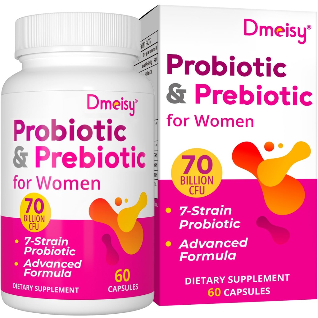 Probiotyki pochwy, 70 Miliard CFU Probiotyki dla kobiet, 13- in-1 Kobiet Probiotyczne i Organiczne Prebiotyki dla Vaginal, Urynary, pH Równowaga, Immune, Gut & Digestive, Bloating Health - 2 Dostawy Miesiące