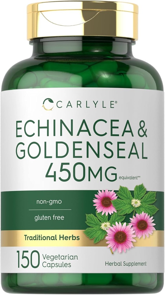 Carlyle Echinacea Goldenseal Kapsułki 124; 150 Hrabia 124; Wegetarianin, Non-GMO, Gluten Free