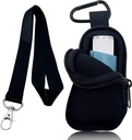 Posiadacz Neoprene Travel Case for Asthma Inhaler, Handy Mini Bag for Inhaler for All Ages, Inhaler Nie zawiera (czarny)