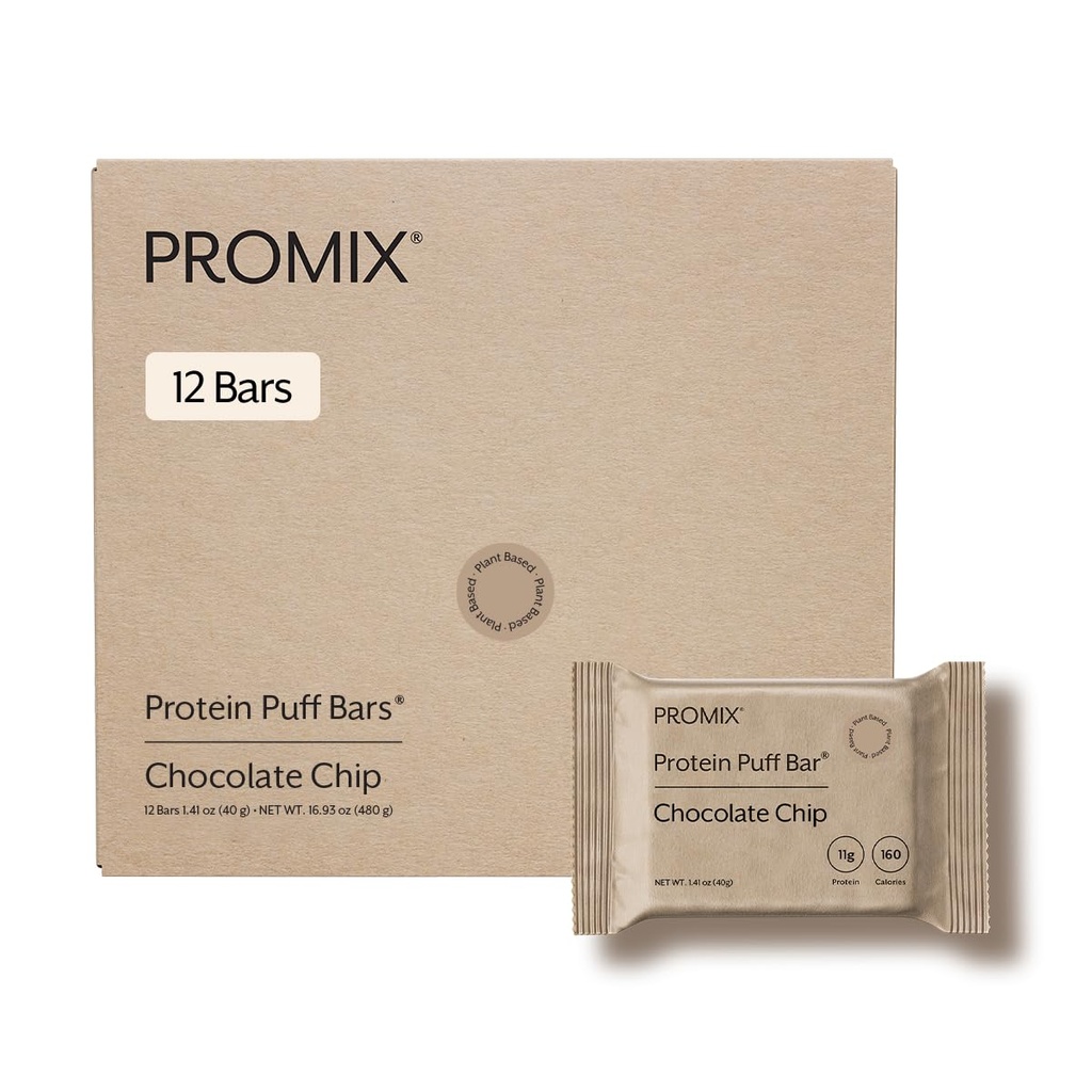 Promix Żywienie Wegan Białko Puff Bary 124; Wysokie Białko, Niskie Calorie Marshmallow Chrupiące Leczenie 124; Kosher, Soy Free - Czekolada