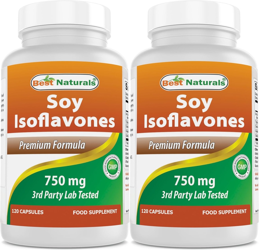 Najlepsi Naturals Soy Isoflavones 750 mg 120 kapsułek (120 liczenie (opakowanie po 2))