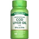 Nature 's Truth Norwegian Cod Liver Oil 124; 100 Softgels Between 124; z EPA & DHA Between 124; Non-GMO & Gluten Free Supplement