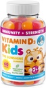 Witamina D3 Gummie dla dzieci i dorosłych 2000 j. m. - Wchłanianie Witamina D Suplementy dla dzieci Gummie - Wegetarianin, Wsparcie immunologiczne D3 dla dorosłych i dzieci (60 Hrabia)