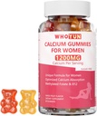 Gumie wapnia dla kobiet 1200 mg, Unikalna formuła z folianem, B6, B12, D3, Magnezu, cynku, Cytrynian wapnia suplement do żucia dla kości, Zdrowie skóry, 60