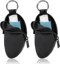 Astma Inhaler Holder Chronić przenośny worek Nosiciel PU Leather Travel Inhaler Mini worek do inhalatora L- Shaped, Inhaler Nie zawiera (czarny, 2PCS)