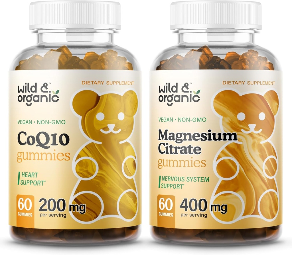 Wild & Organic CoQ10 Gummies & Magnezu Citrate Gummies