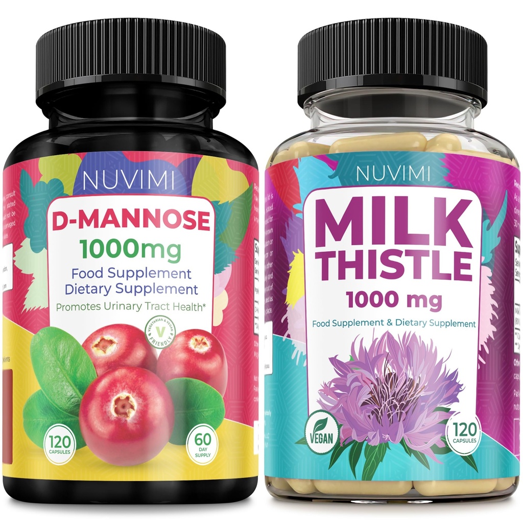 D Mannose 1000 mg & Milk Thistle 1000 mg 120 kapsułek