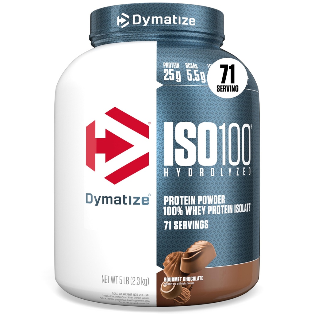 Dimatize ISO100 Proszek proteiny serwatki Izolat, Czekolada smakosz, 25g białka, 5 Funt, 5,5 g BCAA, Mniej niż 120 Cal., Gluten Free, 1g tłuszczu, 1 g cukru, 2g karb (71 Sług)