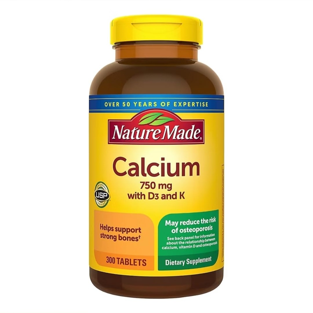 Nature Made Wapń 300 Tabletki 750 MG z D3 & K