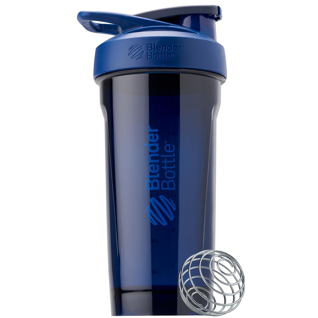 BlenderBottle Sport Shaker Butelka z drutu Whisk, 28- Ounce, Blue - Trzęsienie protein & Hydration dla sportowców & Fitness Entuzjastów, Easy Mixing, Trwałe i Lekkie, Lockable Lid