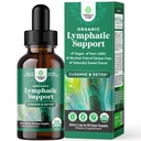 Certified Organic Lymphatic Dreanage Drops - Herbal Lymphatic Cleanse and Immune Supplement with Echinacea Goldenseal & Red Clover Extract - Vegan Non GMO Alcohol and Sugar Free - 30 Servings