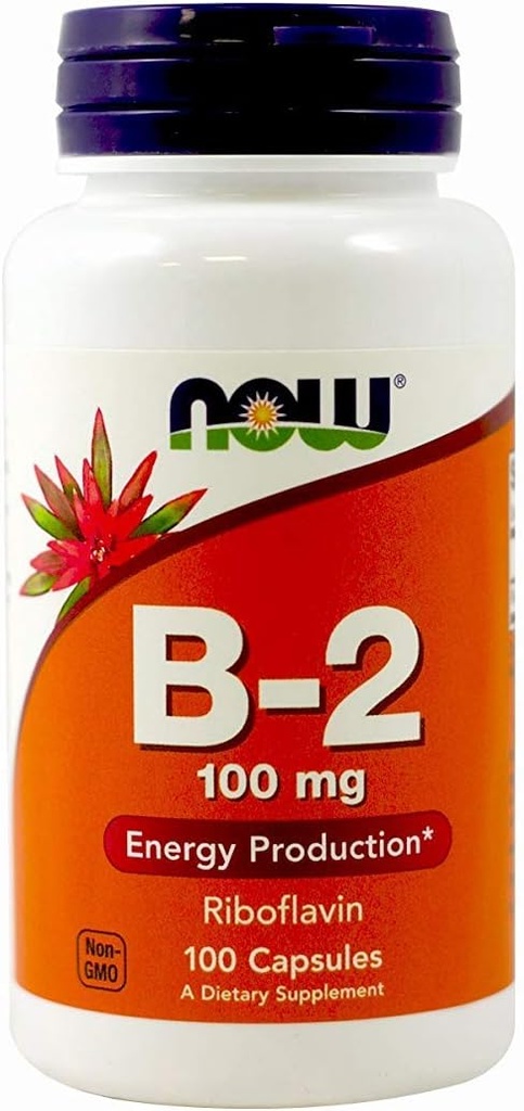 NOW Foods Vitamin B-2 100 mg Caps, 2 pk
