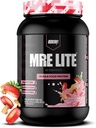 REDCON1 MRE Lite Whole Food Protein Powder, Truskawka Shortcake - Niskie węglowodory i serwatka Wolny posiłek Wymiana z mieszanek białek zwierzęcych - Łatwy do digest suplement Made with MCT Oils (30 Servings)