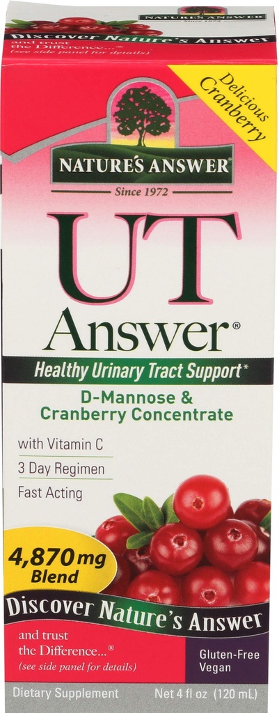 Natury Odpowiedź UT Odpowiedź D Mannose żurawinka, 90 Kapsułka Hrabia 2 opakowanie 124; Promotes Urynary Tract Support 124; Zdrowy pęcherza funkcji 124; Naturalny detoksykator