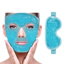 ZNÖCUETÖD Cooling Ice Face Eye Mask do zmniejszenia nadmiaru powietrza, worki pod oczami, zatoki, zaczerwienienie, ulga bólowa, ciemne kręgi, Migrena, Gorące / zimne opakowanie z miękkim pleśnią (niebieski (1 * Maska oczu + 1 * Maska twarzy))