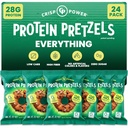 Białko Crisp Power Pretzels, Wszystko, Wysokie Białko Vegan Keto Snack, 28 G Białko roślinne oparte, Niskie węglowodany Chrupiące Pretzel Przekąski, Bez cukru, Oleje bez nasion, 1,75 oz torby, 24 Pack