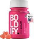 Gumie wzrostu włosów Boldify - Bezcukrowe Gummie Biotin - Szybkie działające wegańskie witaminy do skóry, paznokci i włosów - 5000mcg Biotin / Serving, 30- Day Supply - Naturalny aromat truskawki