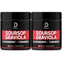 Graviola Soursop Liści kapsułki - 2 opakowania 50 Kapsułek dla 100- Day Supply - 11in1 Ekstrakt z Elderberry, Turmeric, Ginger, Milk Thistle, Cranberry & More - Mood Support, Immune & Body Health