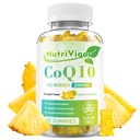 CoQ10 Gumiaki, Coenzym Q10 Suplement 200 mg, Wysoka Absorpcja CoQ10 Suplement dla Energii Komórkowej i Zdrowia Immunowego, Wegan, Bez glutenu, Smak ananasowy, 60 Liczba