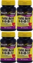 Mason Vitamin Kwas foliowy B- 6 & B12 Heart Health Formuła 90 Tabletki na butelkę Opakowanie 4 Razem 360 Tabletki