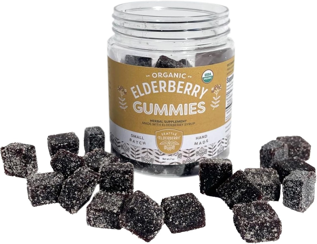Gummies - Pyszne, Gluten- Free, Suplement Ziołowy bez żelatyny z mocnych korzyści immunologicznych wykonanych wyłącznie z organicznych składników w małych partiach w USA - 7oz