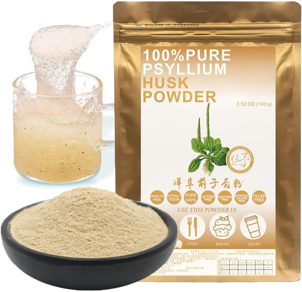 100% Czysta roślina Pzyllium proszek Husk Organic Guar Guar Gum, Keto Proszek do pieczenia, Mączka Proszek zastępujący posiłek, Pyllium Fiber Proszek, Fiber dietetyczny 100g / 3.52oz