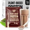 Organiczny Wegański proszek do pobierania próbek - Białko oparte na plantacji, Gluten- Free, Nie GMO, 20 g białka na serwowanie, Doskonałe dla Smoothies & Shakes (Czekolada, Opakowanie po 16)